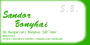 sandor bonyhai business card